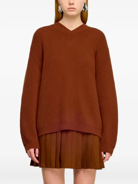Semicouture Olivia knitted-top buckle-detail pleated-skirt dress