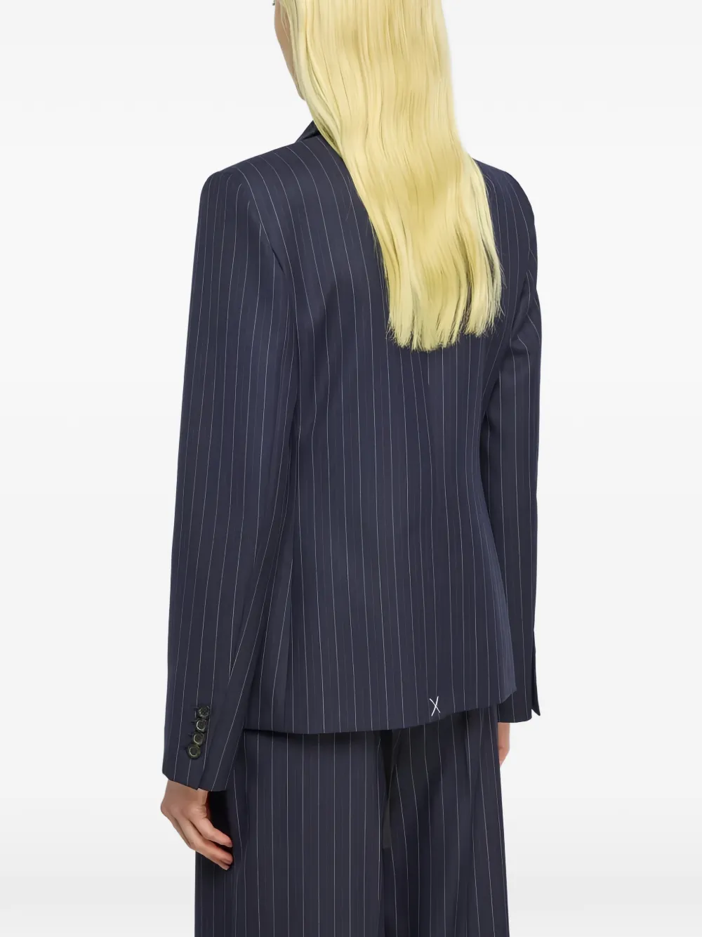 Semicouture Janel pinstripe double-breasted blazer Blauw