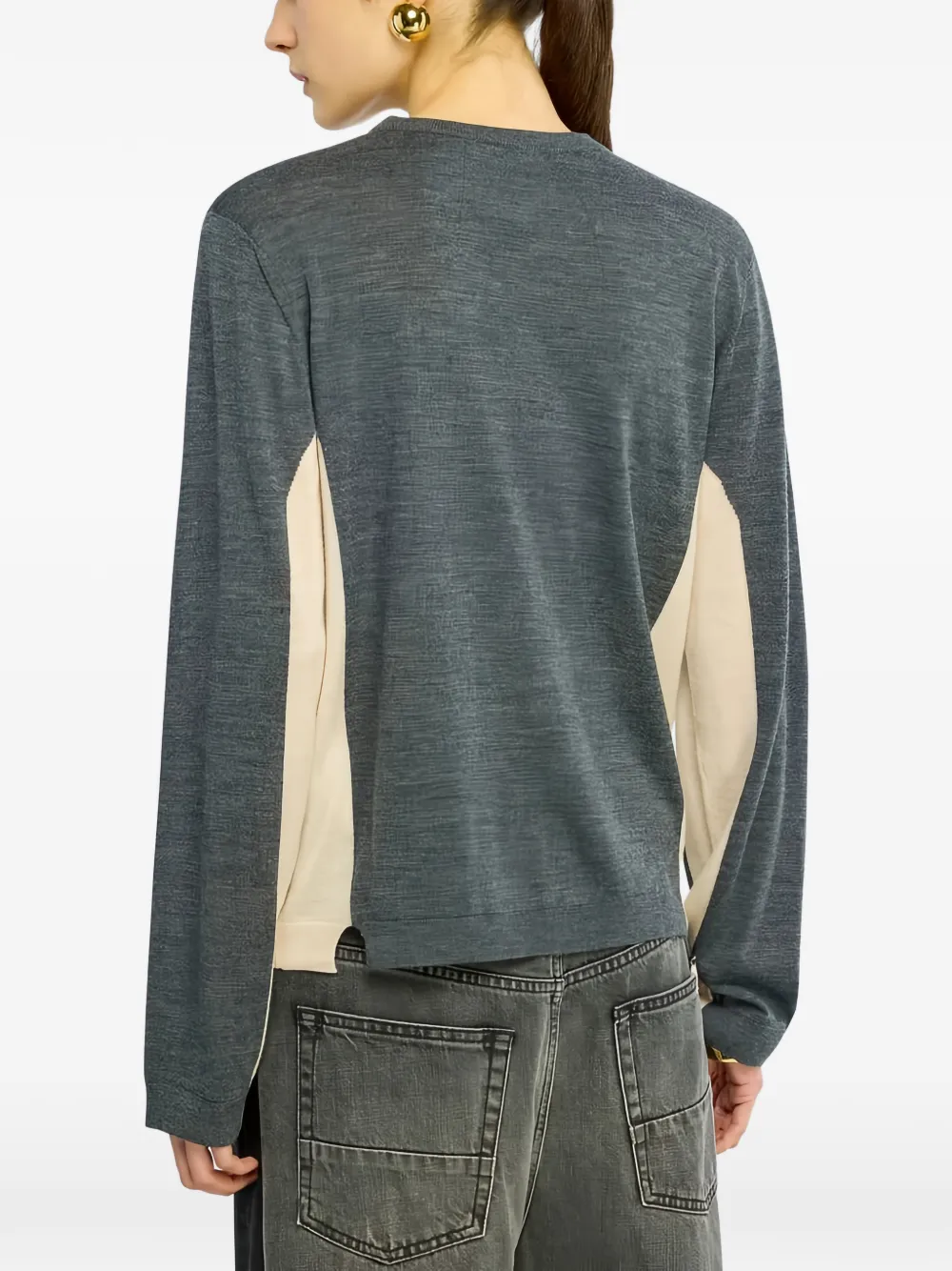 Semicouture Delia contrast-panel cardigan Grijs