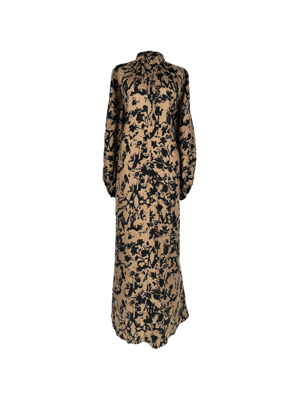 Max Mara printed long-sleeve maxi dress - Toni neutri