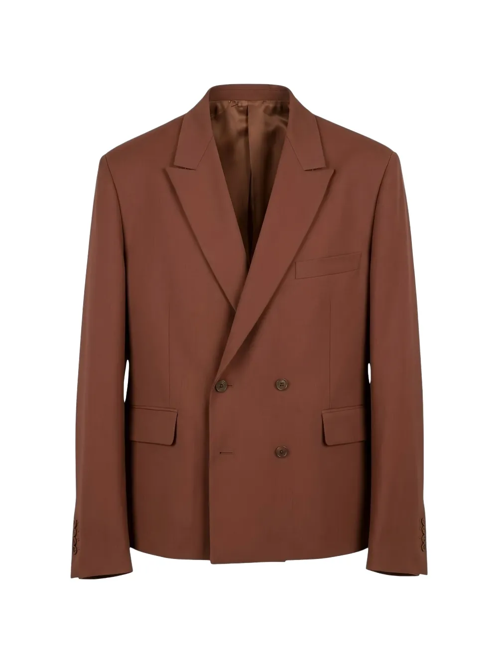 Costumein double-breasted cropped blazer - Brown