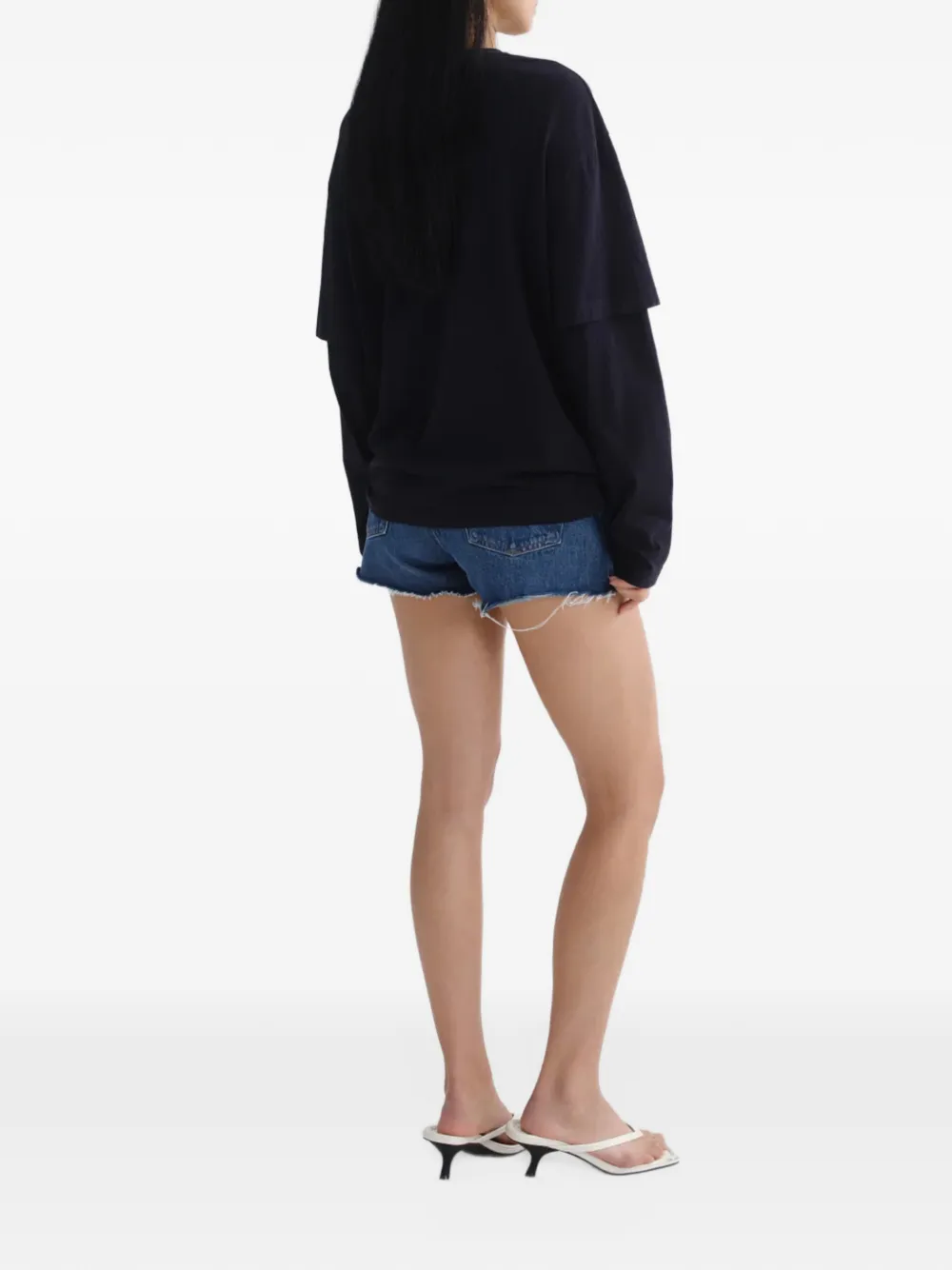 AGOLDE Parker Vintage gerafelde denim shorts Blauw