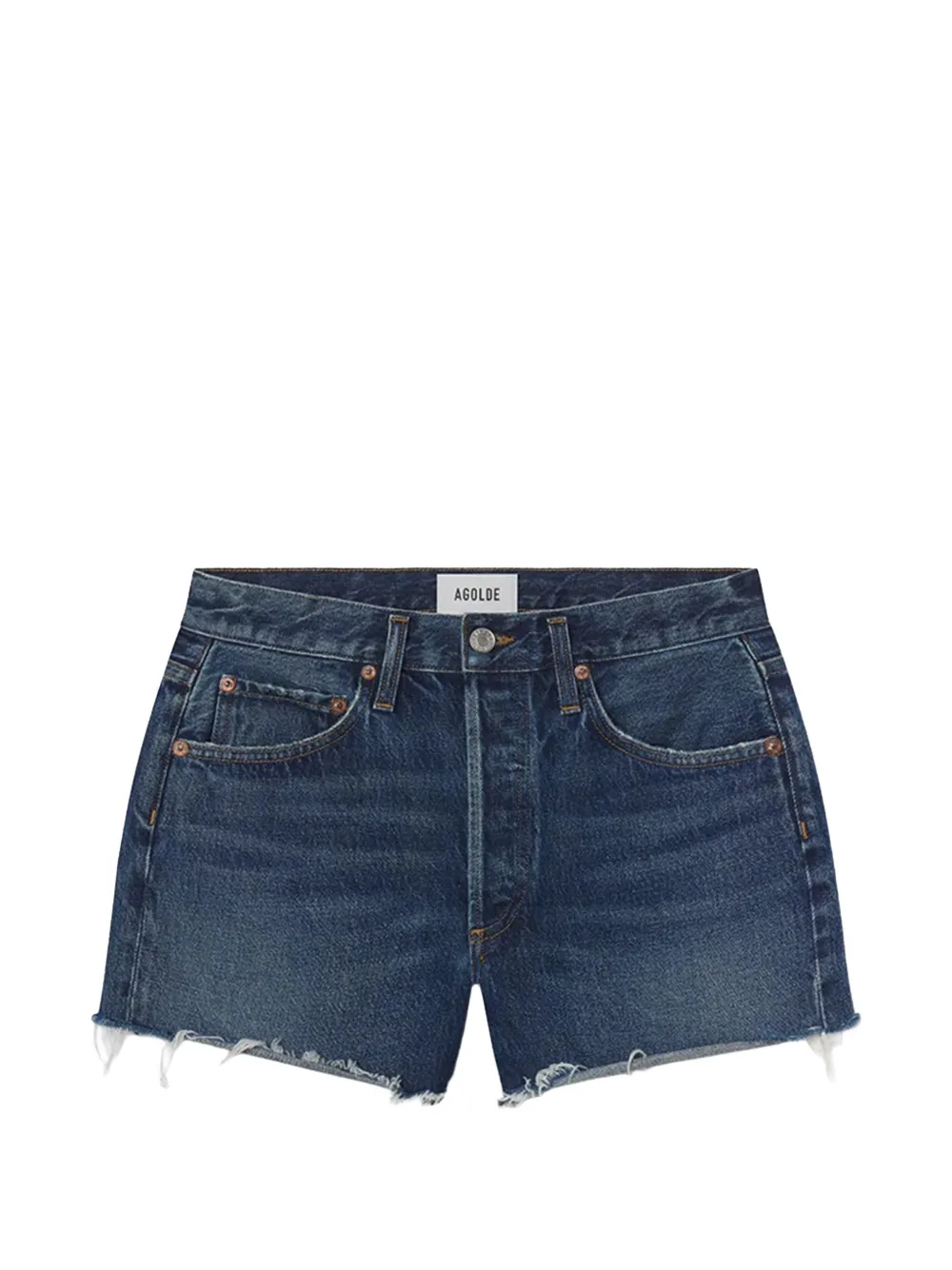 AGOLDE Parker Vintage gerafelde denim shorts Blauw