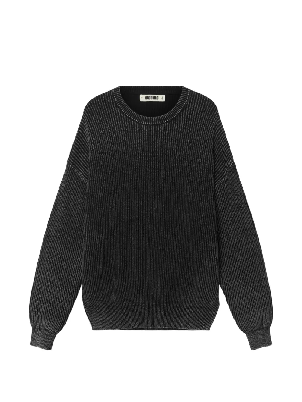 Woodbird pull WBSake côtelé à effet délavé - Noir Woodbird pull WBSake côtelé à effet délavé - Noir