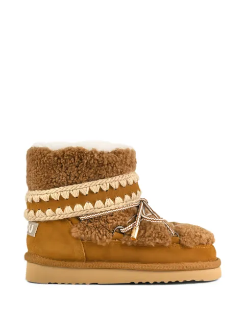 Mou Eskimo 18 curly sheepskin lace-up boots