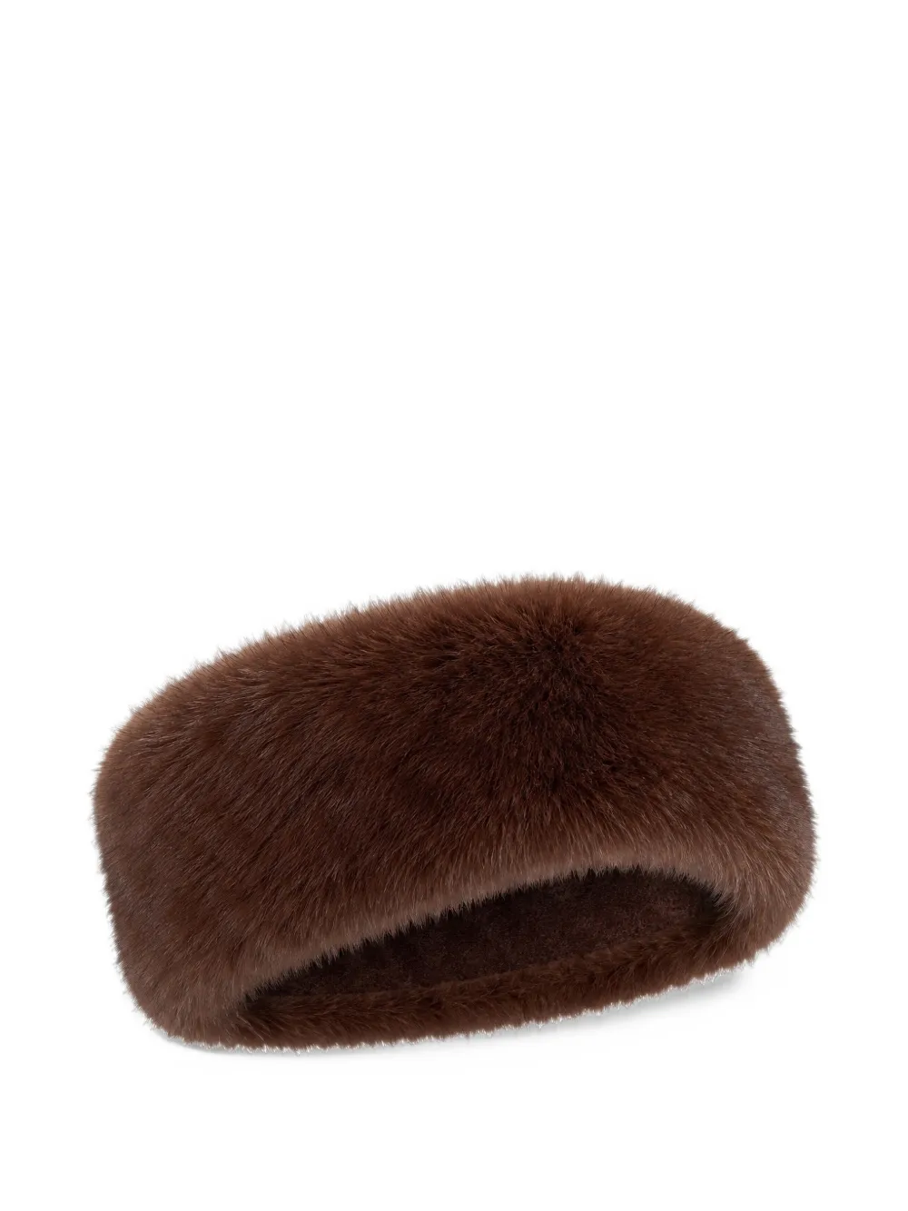 Bassia faux mink-fur headband - Marrone