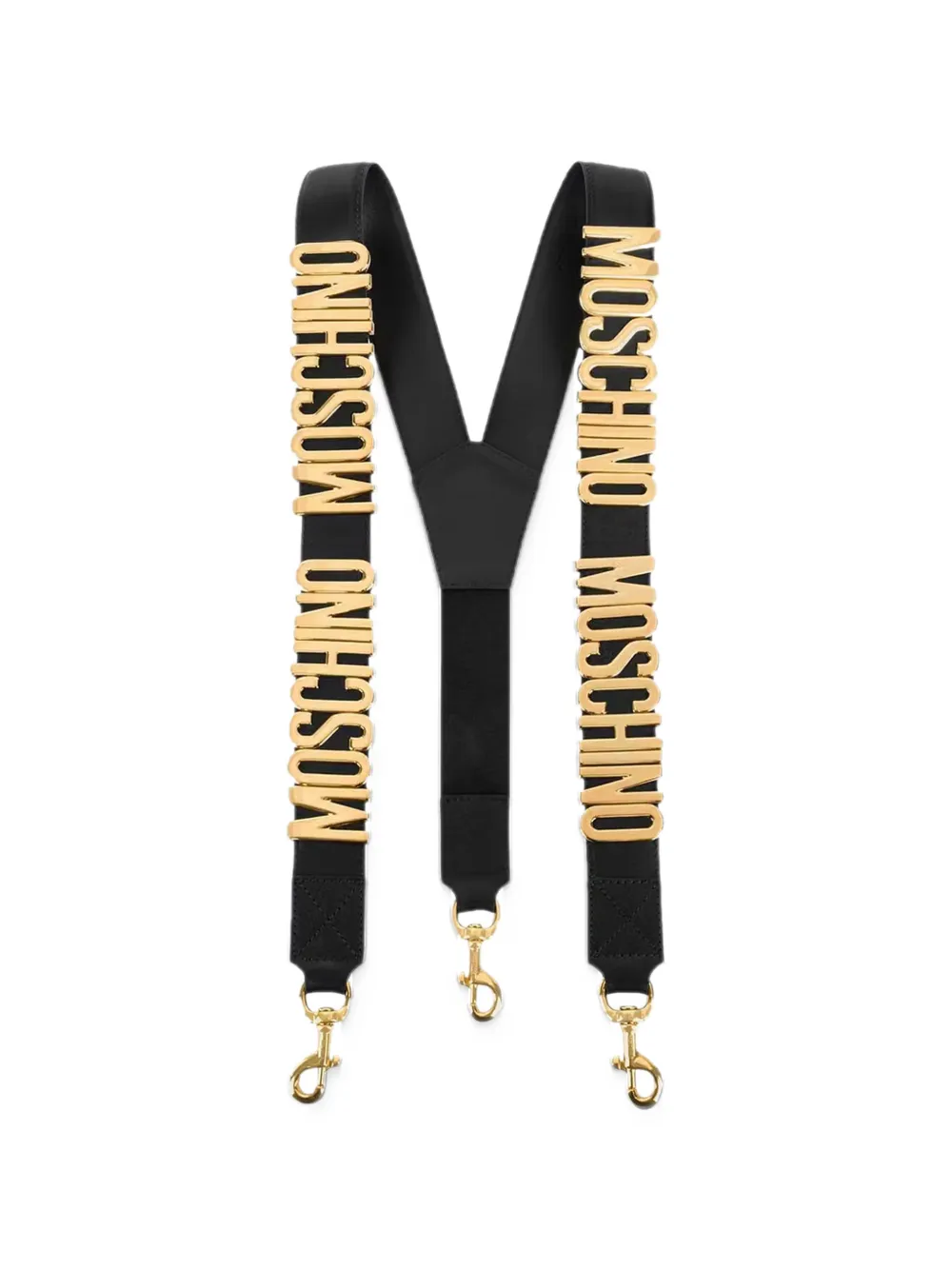 Moschino logo-lettering leather braces Zwart
