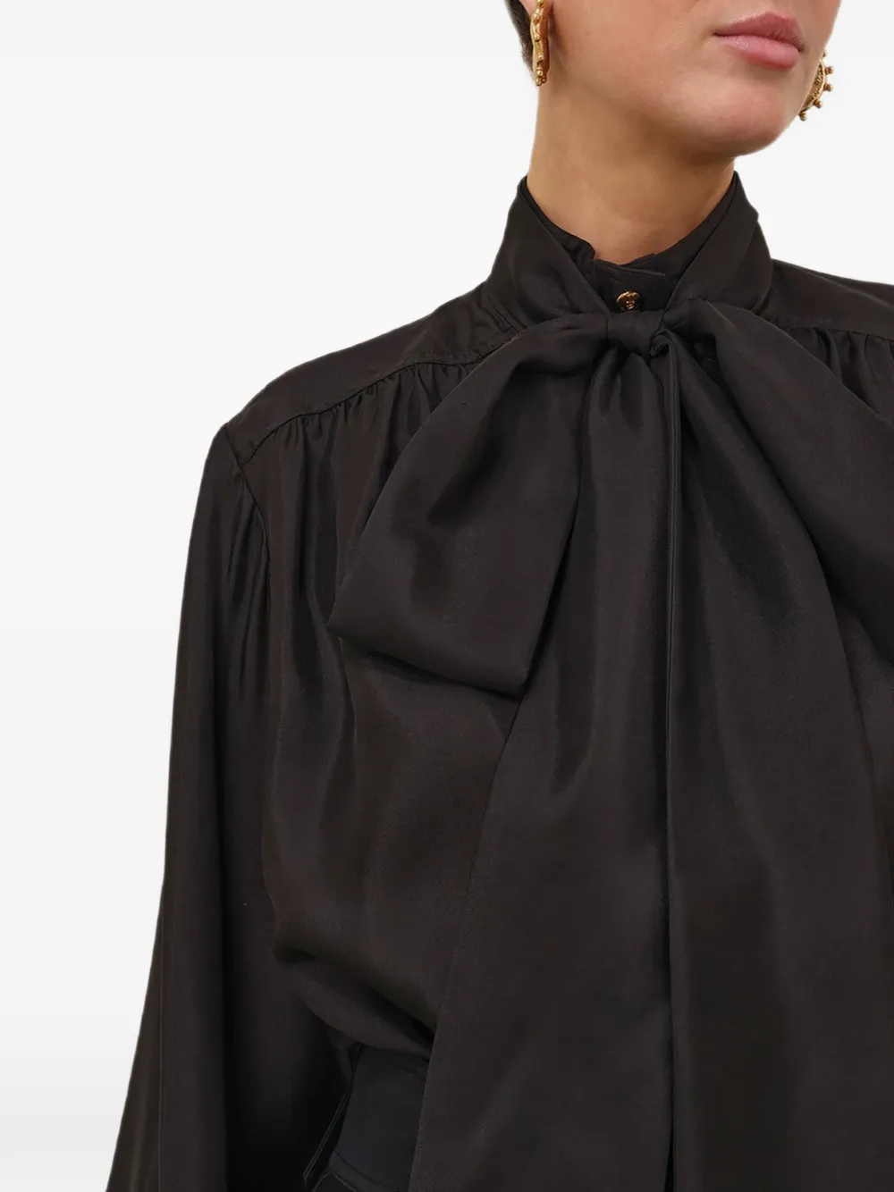 ZIMMERMANN tie-neck silk blouse Zwart