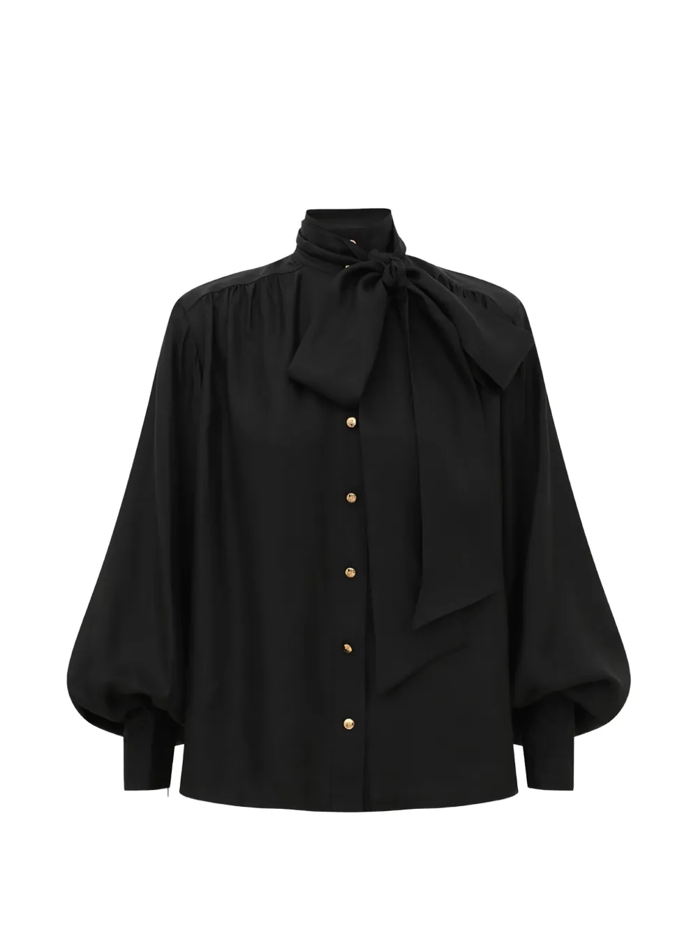 ZIMMERMANN tie-neck silk blouse Zwart