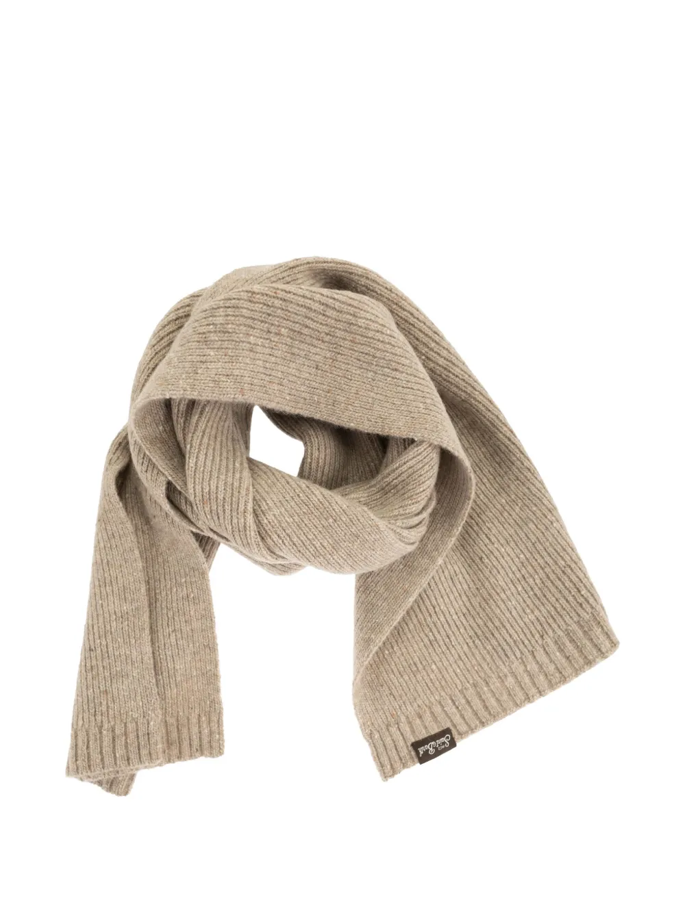 MC2 Saint Barth Ribgebreide muts en sjaal Beige