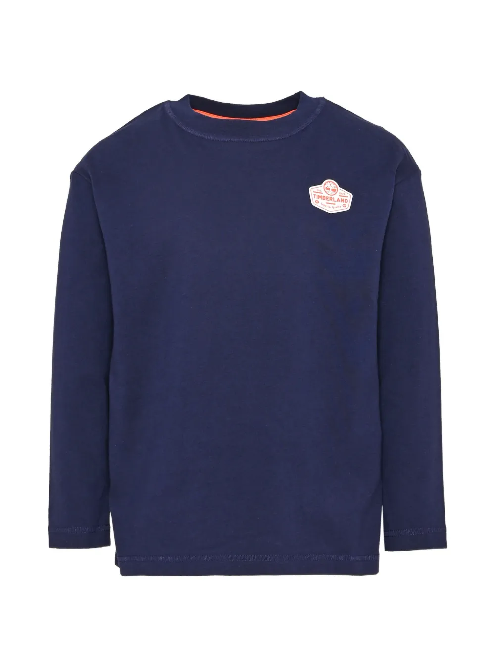 Timberland Kids logo-patch long-sleeve T-shirt - Blu