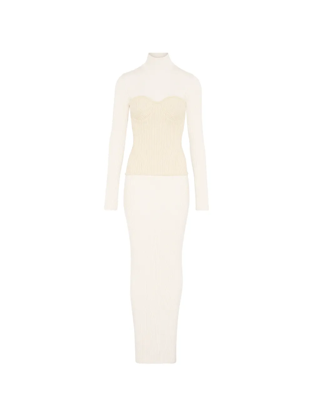 Jean Paul Gaultier ribbed-knit maxi dress Wit