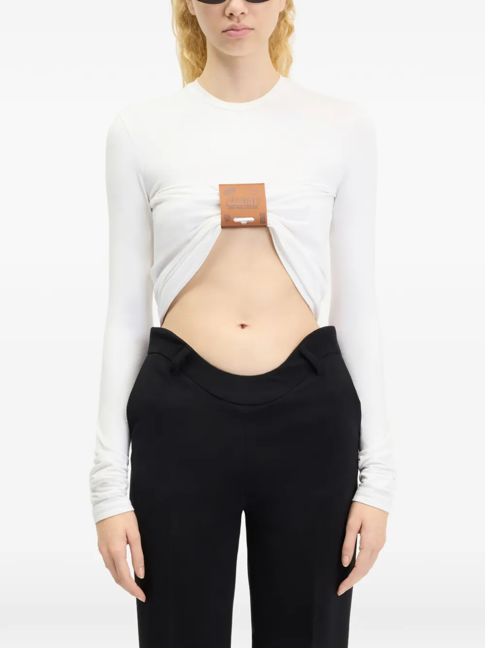 Jean Paul Gaultier Top met logopatch Wit