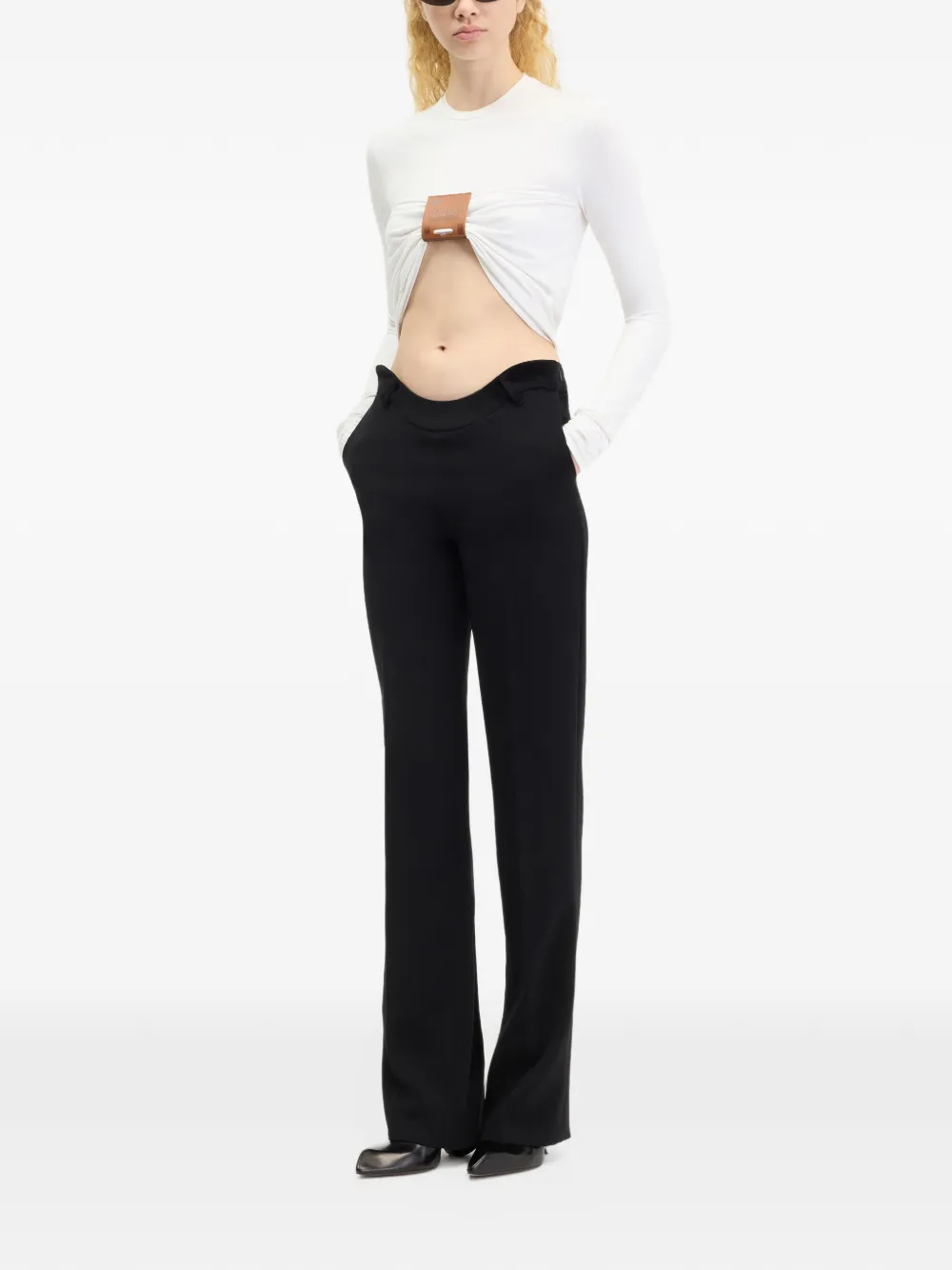 Jean Paul Gaultier Top met logopatch Wit