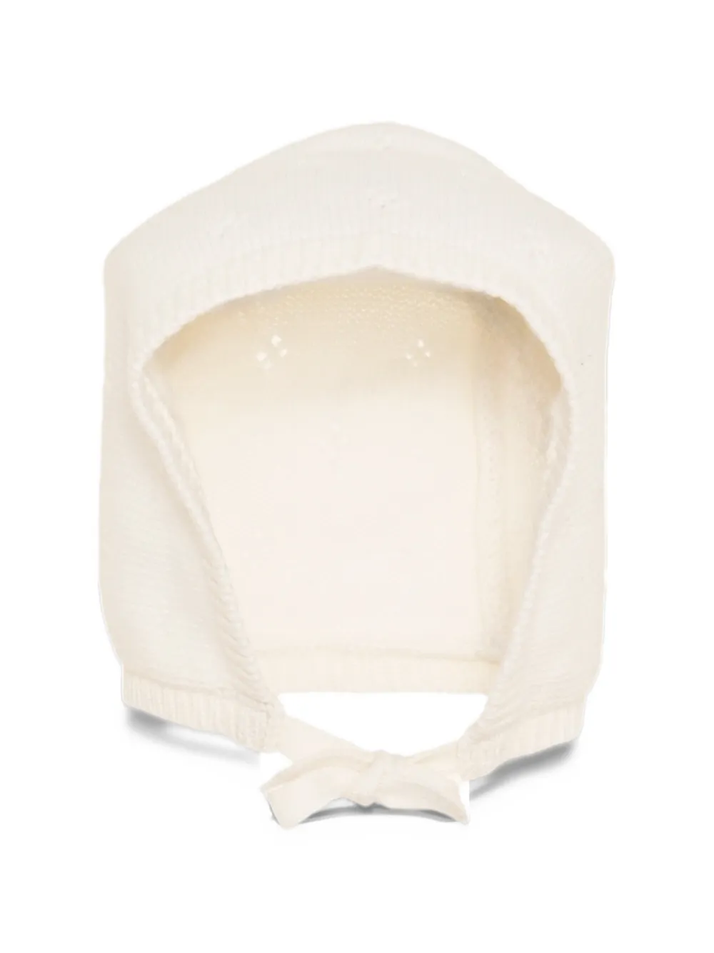 Petit Bateau pointelle-knit tie-fastening bonnet - Bianco