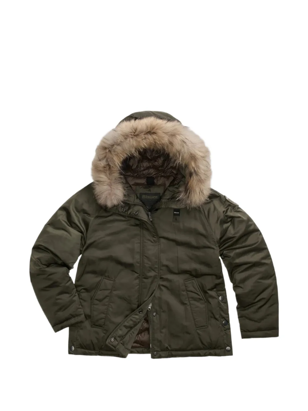 Blauer Glenvale fur-trim hooded jacket - Green