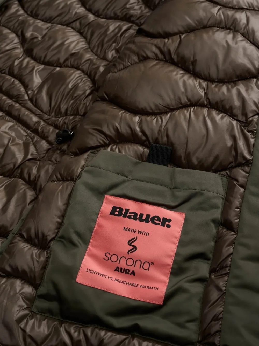 Blauer Glenvale fur-trim hooded jacket Groen