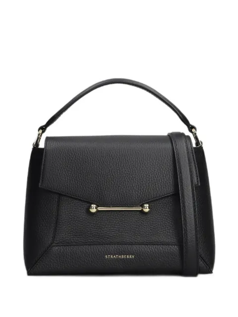 Strathberry nano Mosaic bar-detail grained leather tote bag