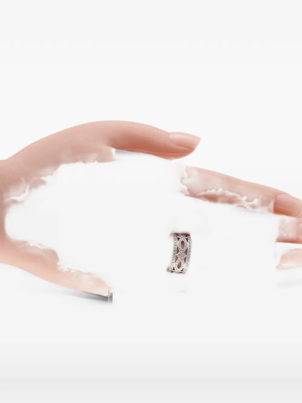 Carl Aubock embellished diamond infinity ring - Argento