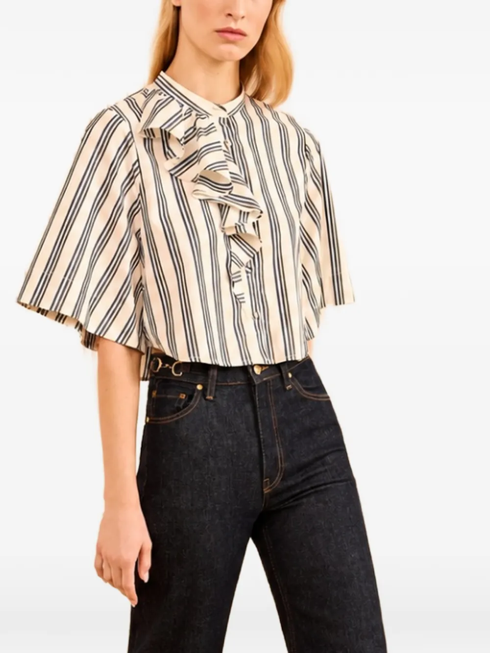 Ulla Johnson Perrine ruffled striped shirt - Toni neutri