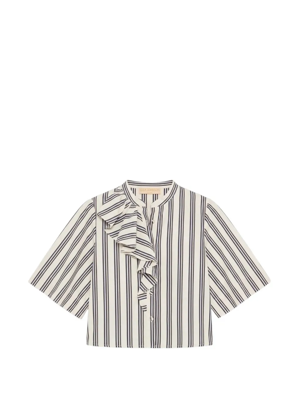 Ulla Johnson Perrine gestreepte blouse met ruches Beige