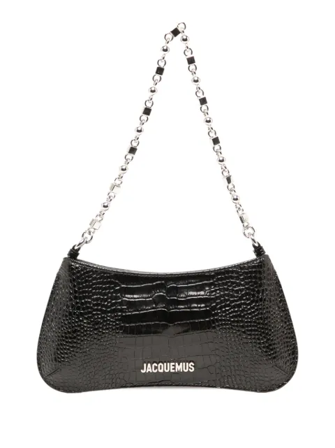 Jacquemus Pre-Owned bolsa de hombro Le Petit Bisou de piel con efecto de piel de cocodrilo en relieve y cadena 2023