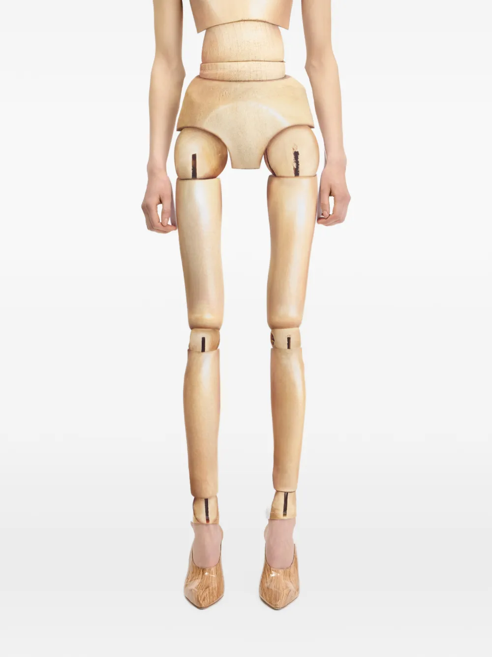Jean Paul Gaultier Wood Body printed leggings Wit