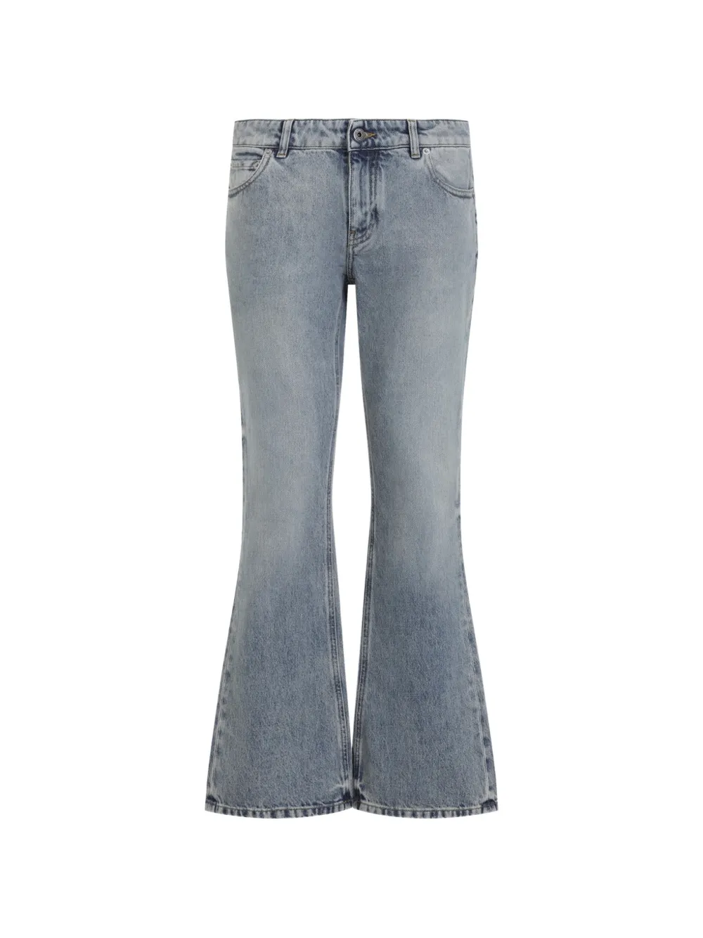 Miu Miu logo-embroidered flared jeans - Blu