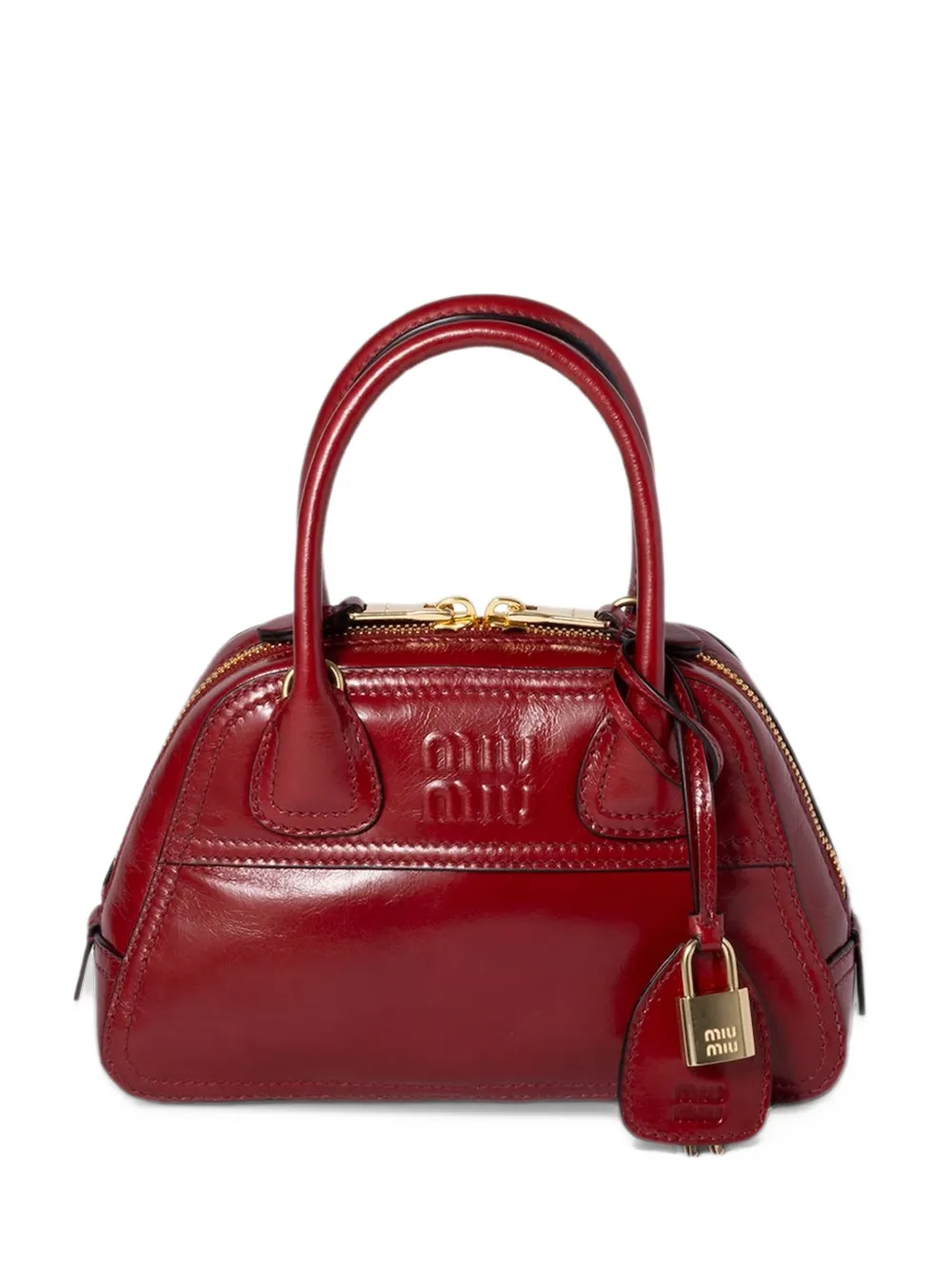 Miu Miu Vivant shiny leather mini-bag - Rosso