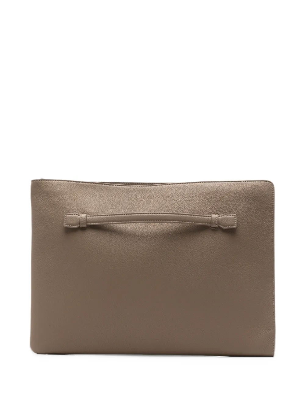 Loro Piana Extra Pouch A4 pebbled leather clutch bag - Toni neutri