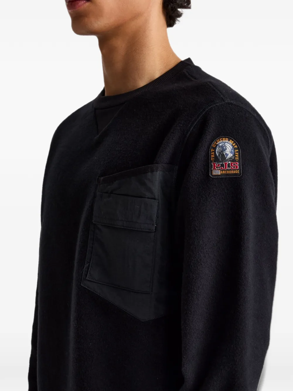 Parajumpers Pernhos patch-pocket fleece sweatshirt Zwart