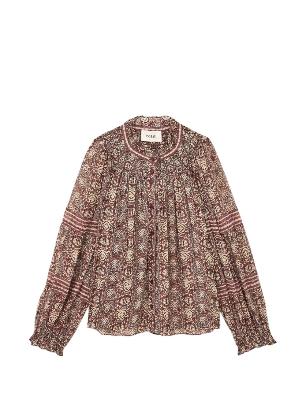 Ba&Sh Denna floral-print smocked shirt Rood