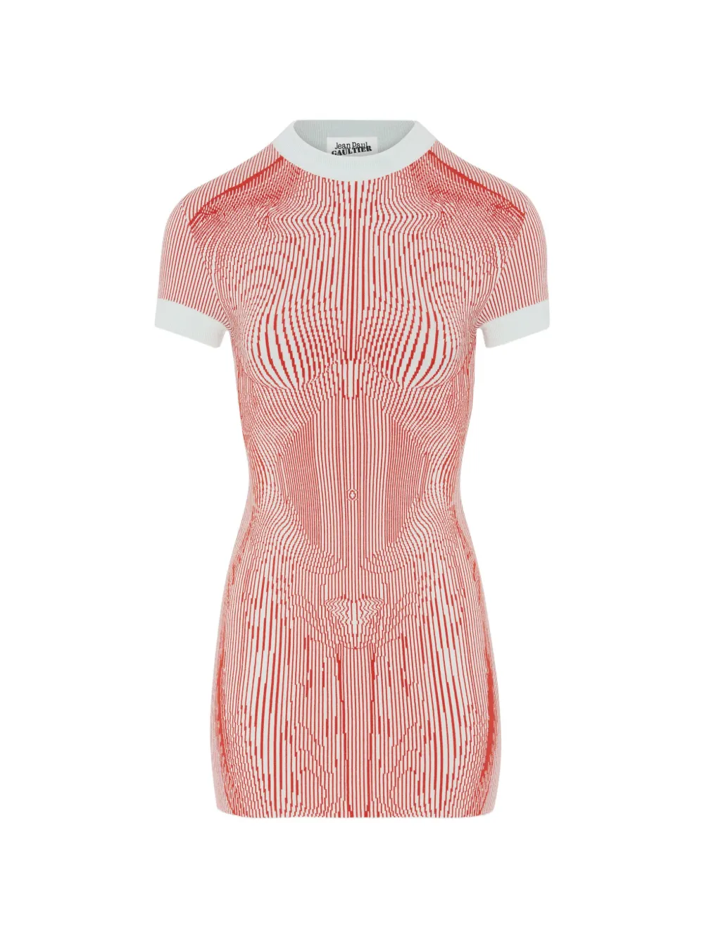 Jean Paul Gaultier Morphing Pinstripes jacquard mini dress Wit