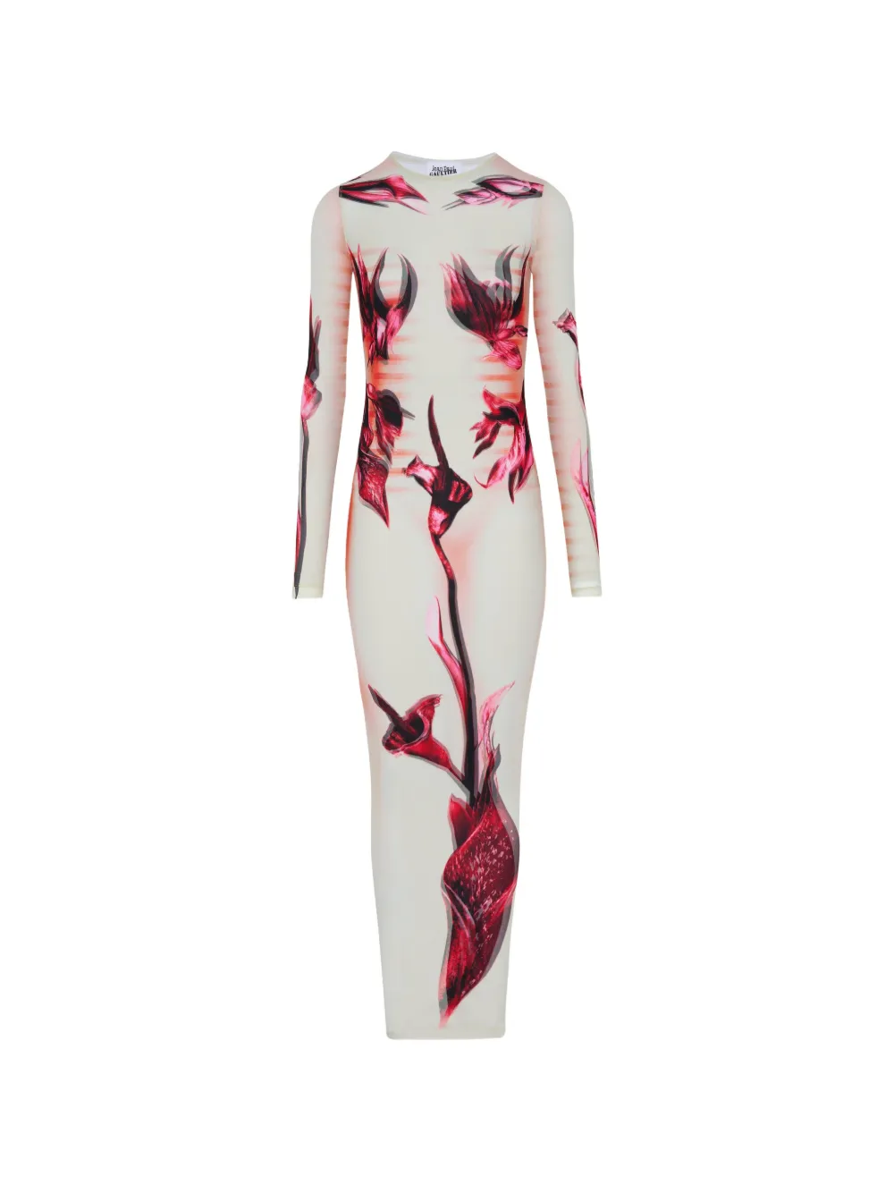 Jean Paul Gaultier Body Flowers maxi dress Beige