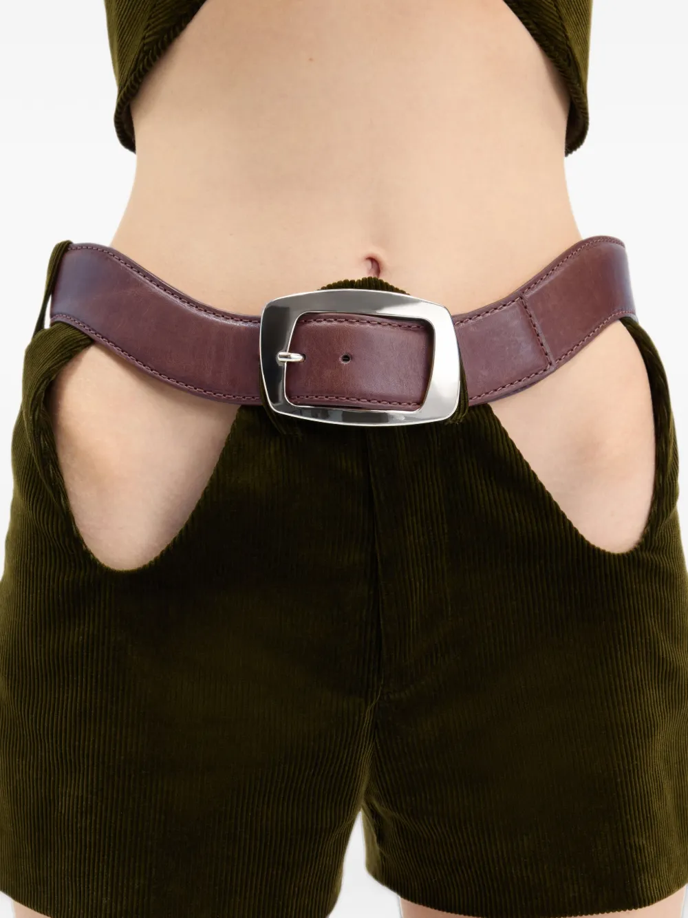 Jean Paul Gaultier cut-out corduroy shorts Groen