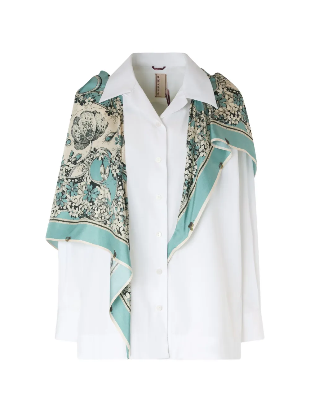 Antonio Marras Robespierre floral-print silk-foulard shirt - Blanc