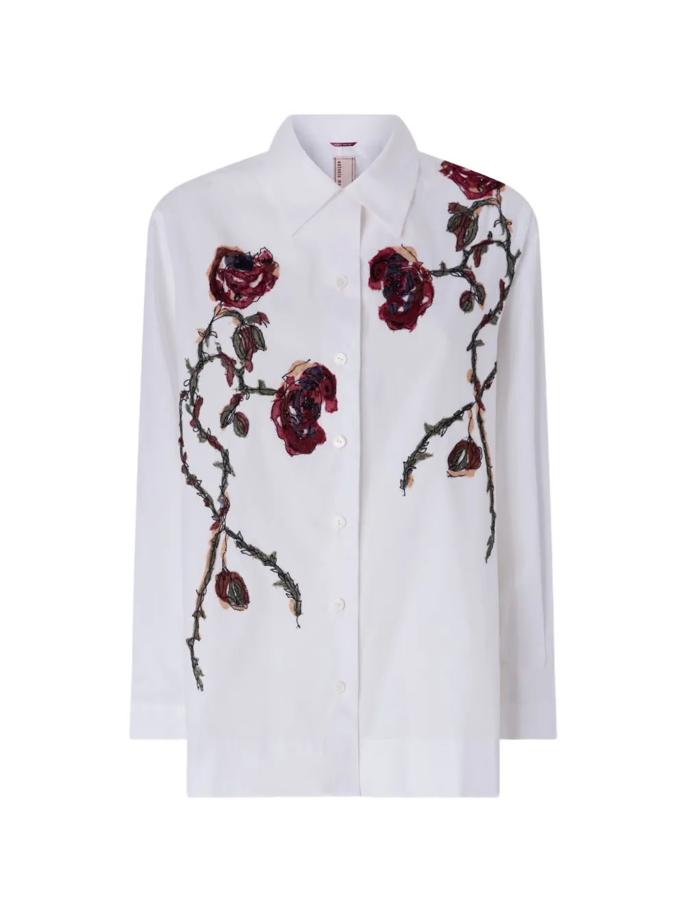 Antonio Marras Robespierre rose-appliqués shirt - Blanc