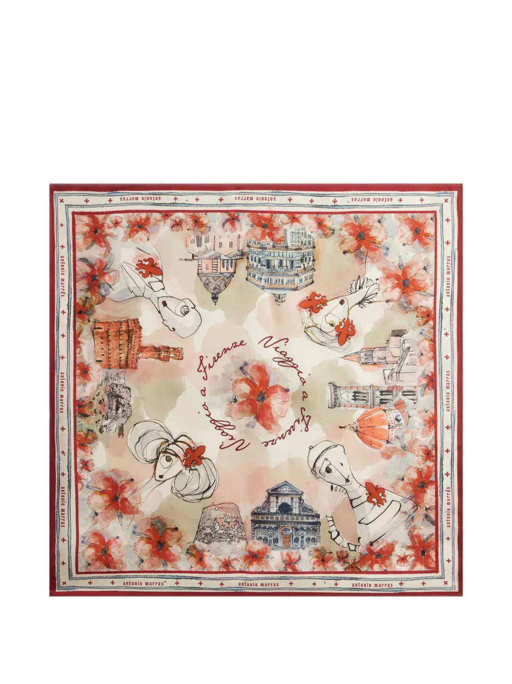 Antonio Marras Firenze zijden sjaal Beige