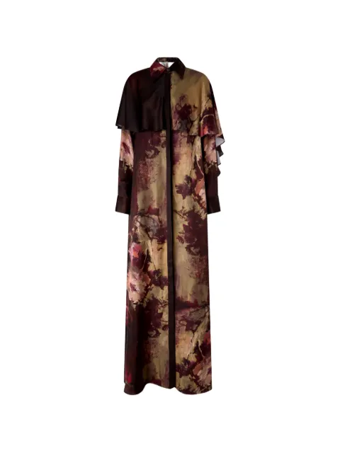 Antonio Marras painterly-rose silk-twill maxi dress