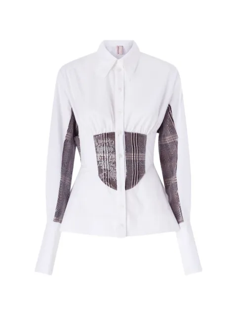 Antonio Marras tweed-insert bustier shirt