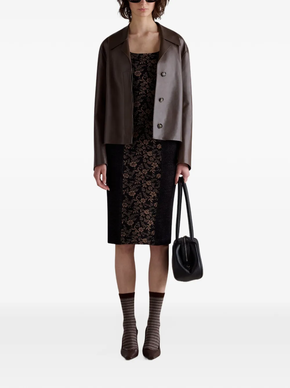 Antonio Marras floral-panelled sleeveless midi dress - Black