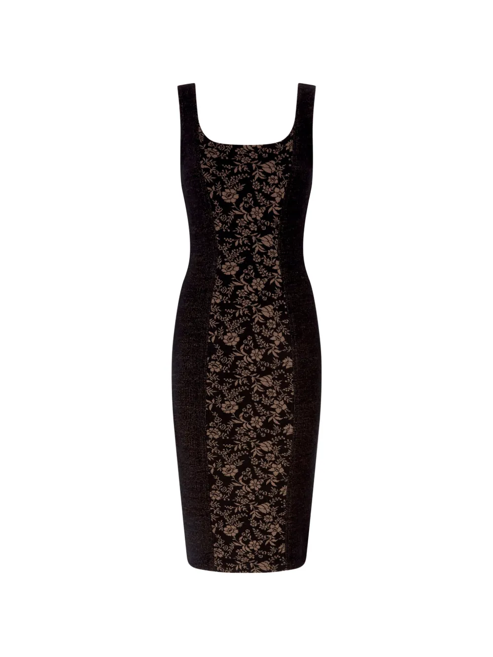Antonio Marras robe mi-longue à design sans manches et empiècements fleuris - Noir Antonio Marras robe mi-longue à design sans manches et empiècements fleuris - Noir