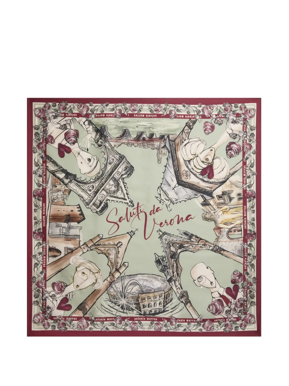 Antonio Marras Verona silk scarf - Verde