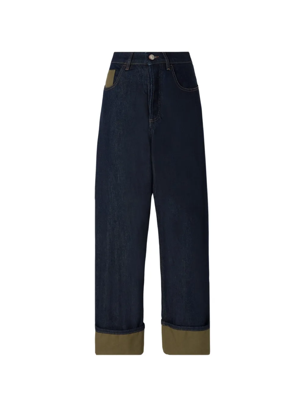 Antonio Marras embroidered turned-up jeans - Blu