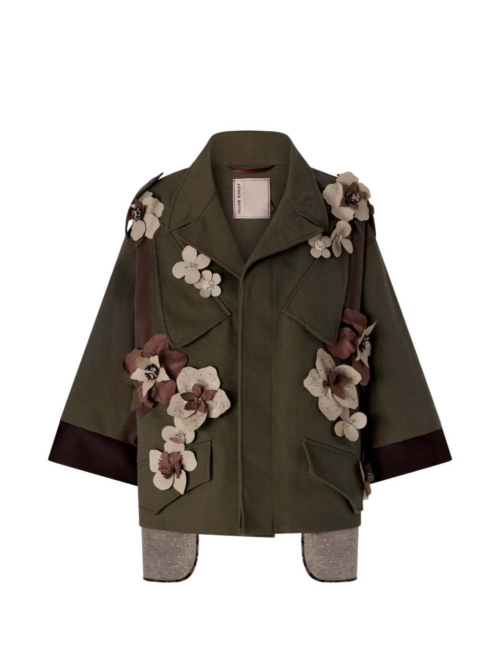 Antonio Marras parka à appliqué floral - Vert