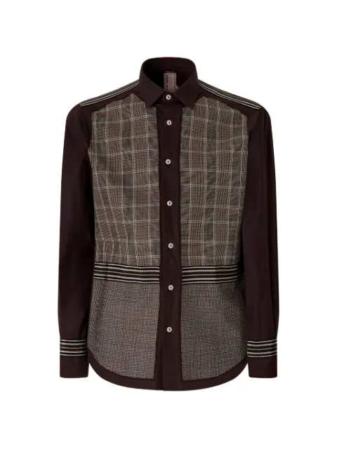 Antonio Marras checked striped-panel shirt