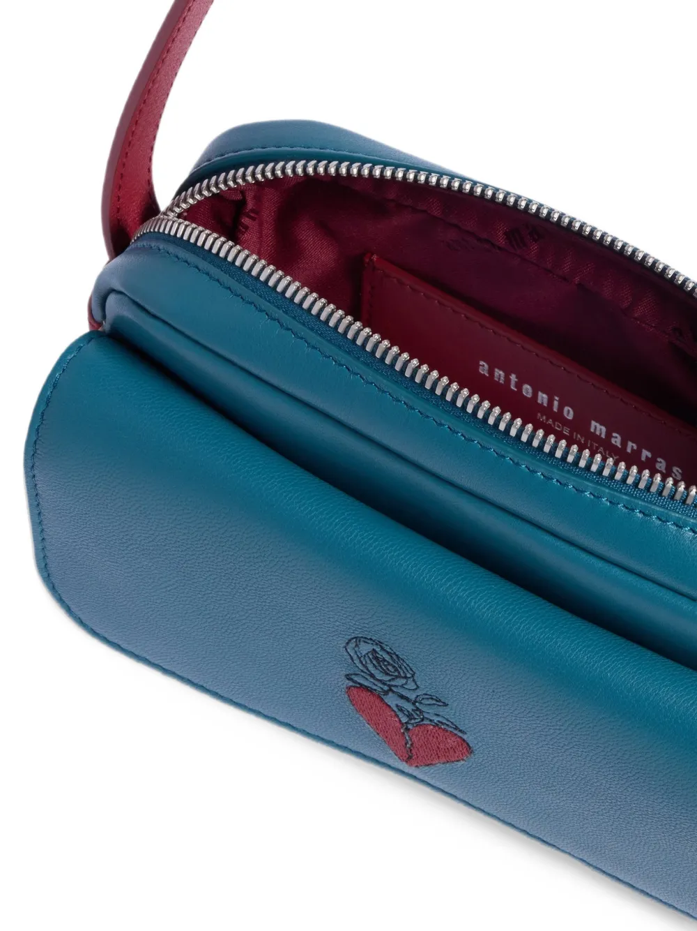 Antonio Marras Geppi leren mini-tas met borduurwerk Blauw
