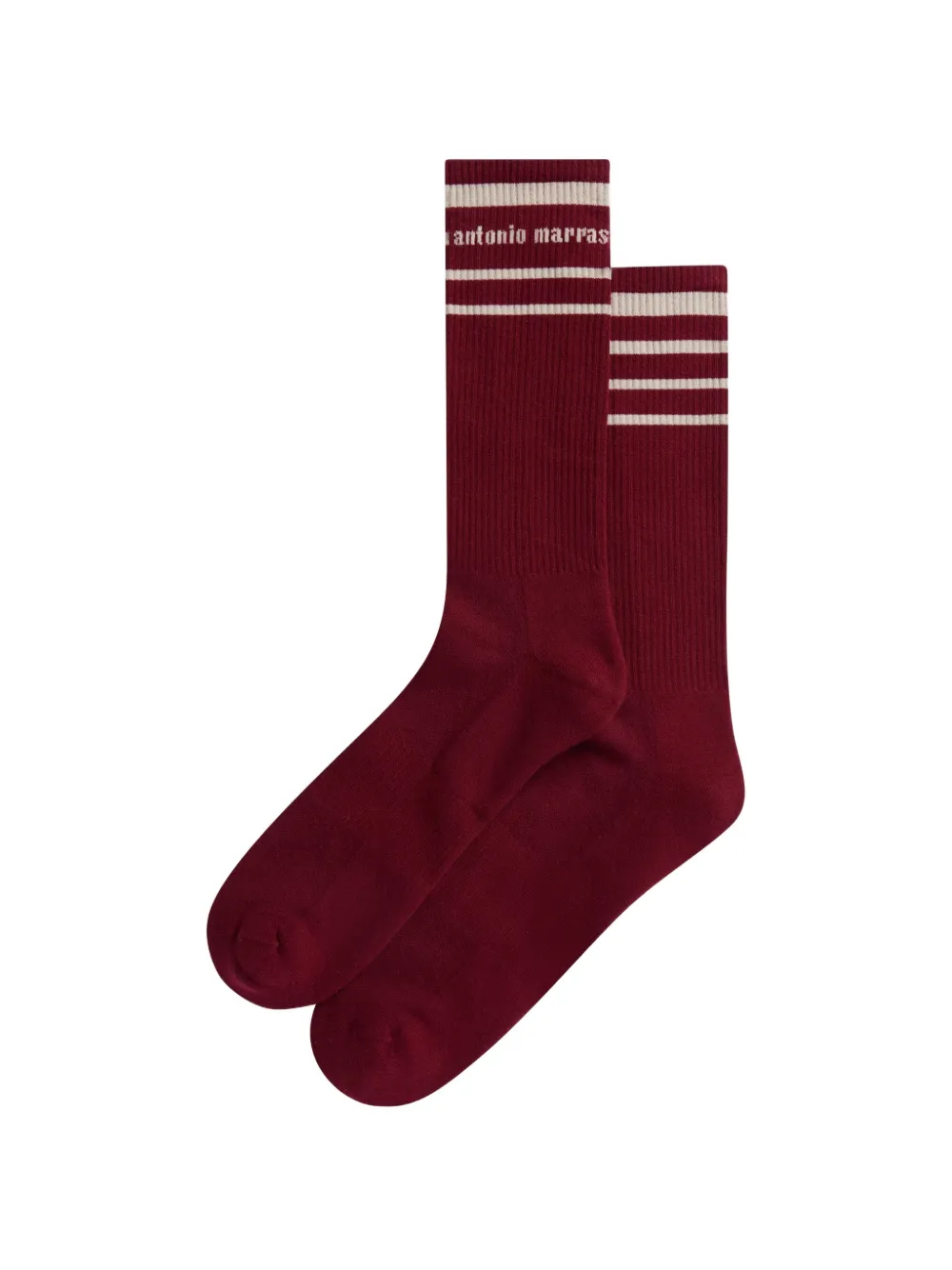 Antonio Marras striped logo-intarsia socks - Rosso