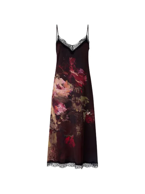 Antonio Marras painterly rose-print slip midi dress