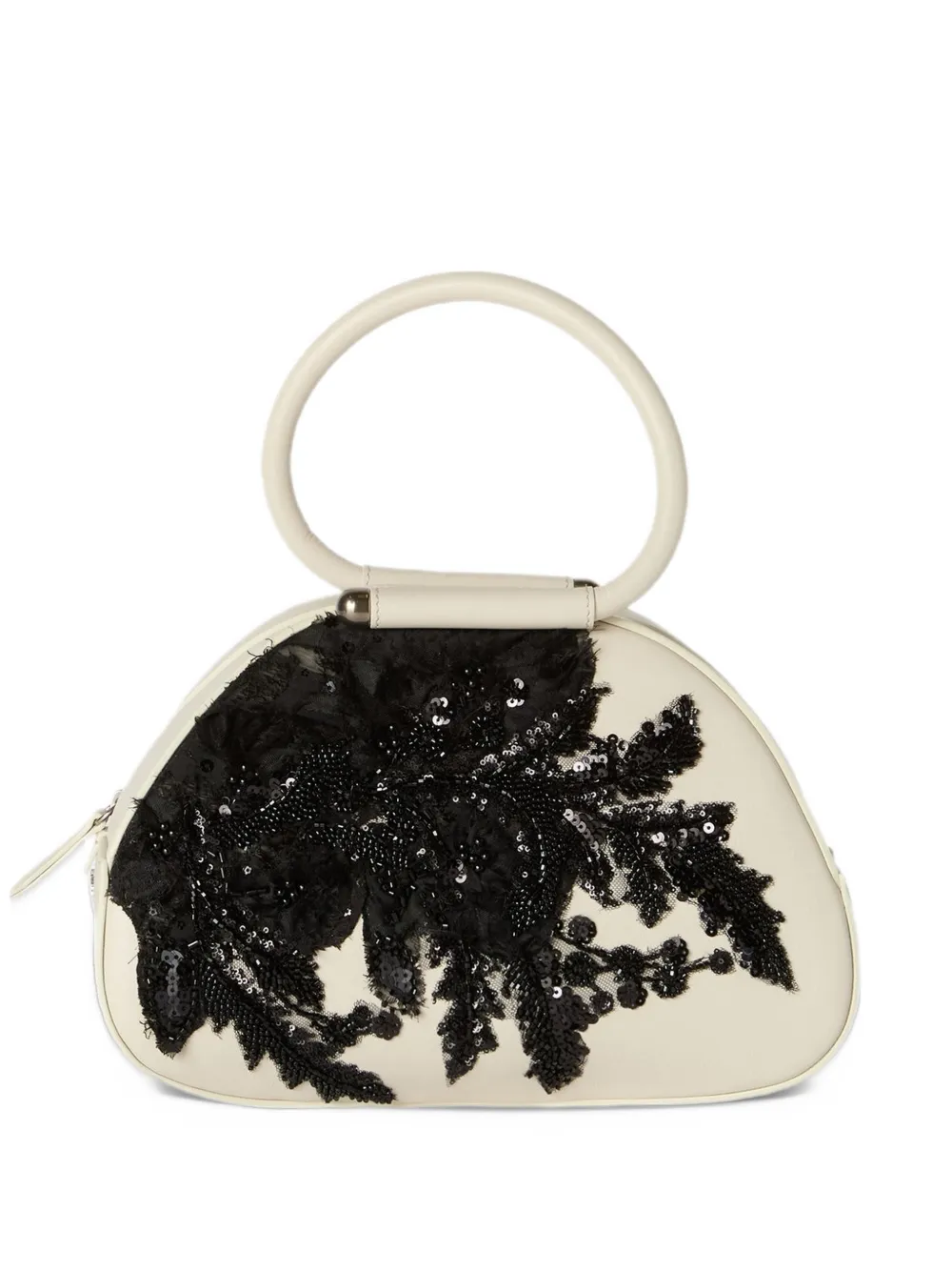 Antonio Marras Caragol floral-embroidered leather tote bag - Tons neutres Antonio Marras Caragol floral-embroidered leather tote bag - Tons neutres